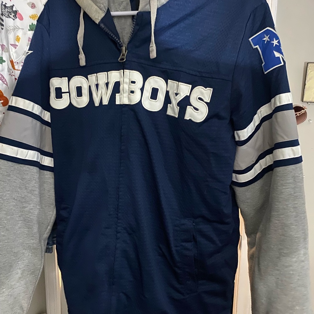 NFL Cowboys Blue and Gray Varsity Jacket